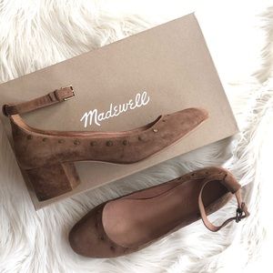 Madewell Ankle Strap Suede With Studs
